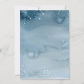 Rustikale Gebirge dunkelblaue Wasserfarbe Save The Date (Rückseite)