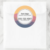 Rustikale Gebirge Geometrie Minimalistisches Gesch Runder Aufkleber (Tasche)