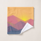 Rustikale Gebirge Geometrisch Minimalistisch Badhandtuch Set (Waschlappen)