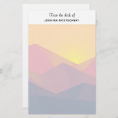 Rustikale Gebirge Geometrisch Minimalistisch Briefpapier (Vorne/Hinten)