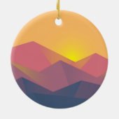 Rustikale Gebirge Geometrisch Minimalistisch Keramik Ornament (Hinten)