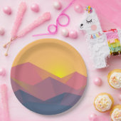 Rustikale Gebirge Geometrisch Minimalistisch Pappteller (Party)