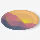 Rustikale Gebirge Geometrisch Minimalistisch Pappteller (Schrägansicht)