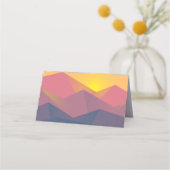 Rustikale Gebirge Geometrisch Minimalistisch Platzkarte (Rückseite)