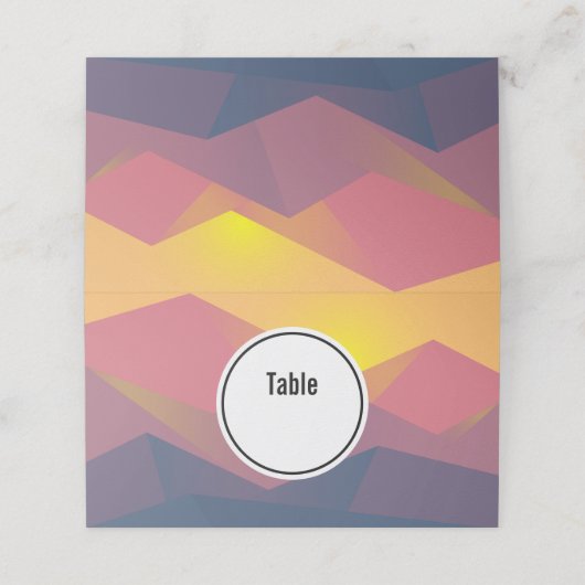 Rustikale Gebirge Geometrisch Minimalistisch Platzkarte (Außenseite Aufgefaltet)