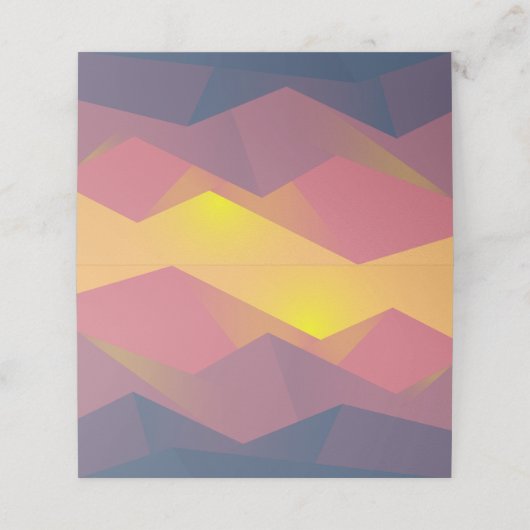 Rustikale Gebirge Geometrisch Minimalistisch Platzkarte (Außenseite Aufgefaltet)