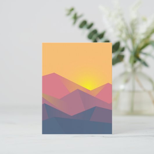 Rustikale Gebirge Geometrisch Minimalistisch Postkarte (Stehend Vorderseite)