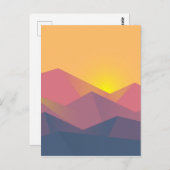 Rustikale Gebirge Geometrisch Minimalistisch Postkarte (Vorne/Hinten)