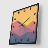Rustikale Gebirge Geometrisch Minimalistisch Quadratische Wanduhr (Winkel)