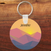 Rustikale Gebirge Geometrisch Minimalistisch Schlüsselanhänger (Vorderseite)