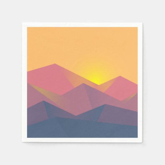Rustikale Gebirge Geometrisch Minimalistisch Serviette (Vorderseite)