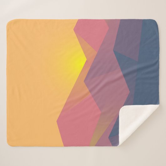 Rustikale Gebirge Geometrisch Minimalistisch Sherpadecke (Vorderseite (Horizontal))