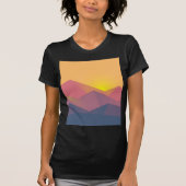 Rustikale Gebirge Geometrisch Minimalistisch T-Shirt (Vorderseite)
