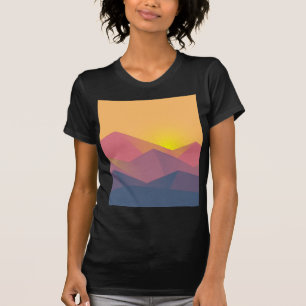 Rustikale Gebirge Geometrisch Minimalistisch T-Shirt
