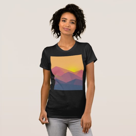 Rustikale Gebirge Geometrisch Minimalistisch T-Shirt (Vorne ganz)