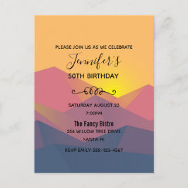 Rustikale Gebirge Geometrische Minimalistische Geb Einladungspostkarte