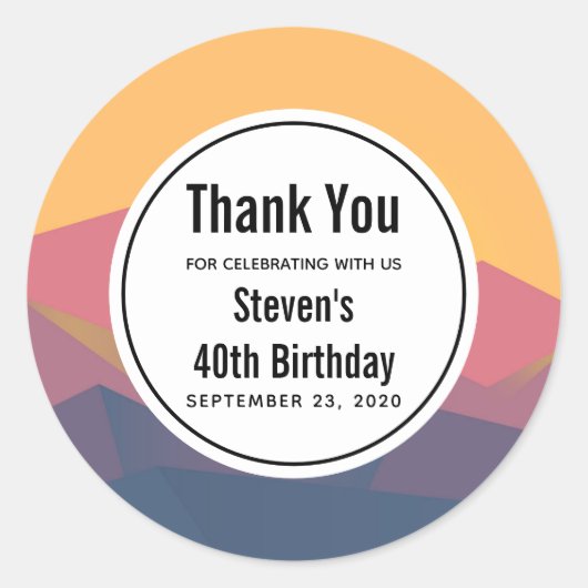 Rustikale Gebirge Geometrische Minimalistische Geb Runder Aufkleber (Vorderseite)