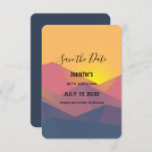 Rustikale Gebirge Geometrische Minimalistische Geb Save The Date (Vorne/Hinten)