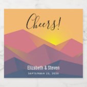 Rustikale Gebirge Geometrische Minimalistische Hoc Bierflaschenetikett (Einzelnes Label)