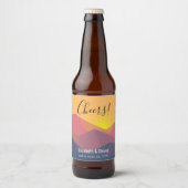 Rustikale Gebirge Geometrische Minimalistische Hoc Bierflaschenetikett (Vorderseite)