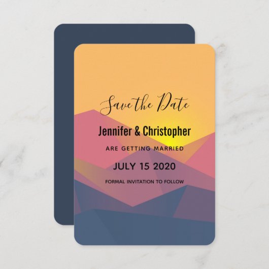 Rustikale Gebirge Geometrische Minimalistische Hoc Save The Date (Vorne/Hinten)