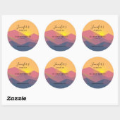 Rustikale Gebirge Geometrische Minimalistische Ker Runder Aufkleber (Blatt)