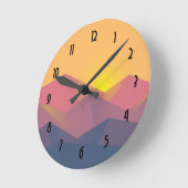 Rustikale Gebirge Geometrische Minimalistische Runde Wanduhr (Winkel)