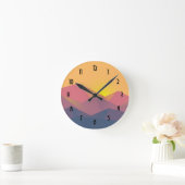 Rustikale Gebirge Geometrische Minimalistische Runde Wanduhr (Zuhause)