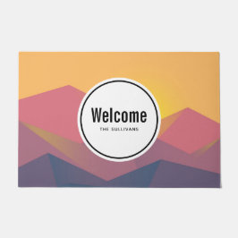 Rustikale Gebirge Geometrischer Minimalistischer E Fußmatte