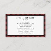 Rustikale Gebirge Roter Schwarzer Karierter Karo E Visitenkarte (Rückseite)