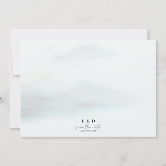 Rustikale Gebirge und Bäume Wasserfarbe trocken bl Save The Date (Rückseite)