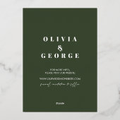 Rustikale Gebirgsbäume Moderne Save the Date Folieneinladung (Rückseite)