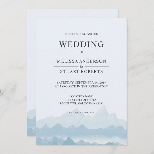 Rustikale Gebirgslandschaft Einladung (Vorne/Hinten)