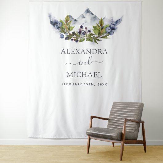 Rustikale Gebirgslandschaft Foto Kulisse Wandteppich (Beispiel)