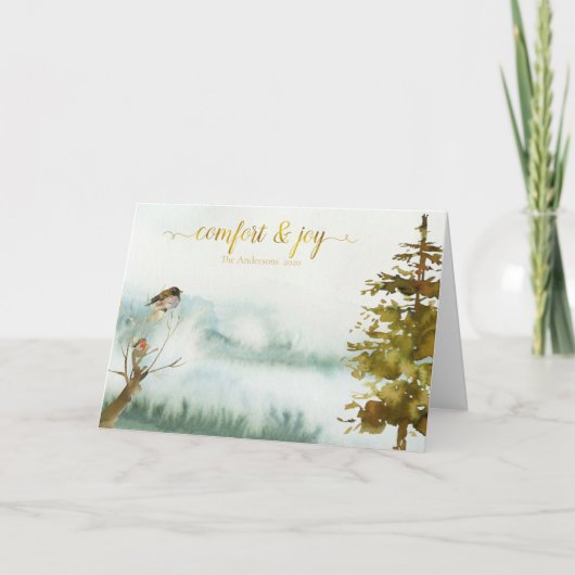 Rustikale Gebirgsvögel Weihnachten (Vorderseite)