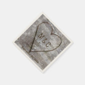 Rustikale Geburtsherzbaume Serviette (Ecke)