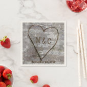 Rustikale Geburtsherzbaume Serviette (Beispiel)