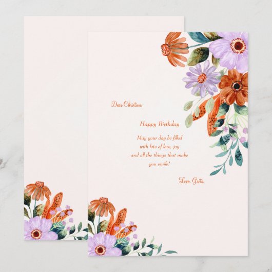 Rustikale Geburtstagskarte Einladung (Vorne/Hinten)