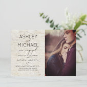 Rustikale Geburtstagspartei Foto Engagement Party Einladung (Stehend Vorderseite)