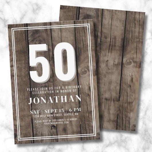 Rustikale Geburtstagsparty Einladung