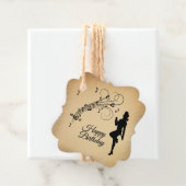 Rustikale Geburtstagstänzerin und Musiknoten Geschenkanhänger (Beispiel)