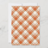 Rustikale gedämpfte orange karierte Gingham-Hochze Save The Date (Rückseite)