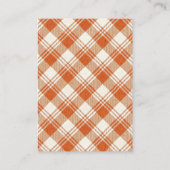 Rustikale, gedämpfte orangefarbene Karo-Gingham-Ho Begleitkarte (Rückseite)