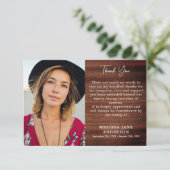 Rustikale Gedenkfeier zum Gedächtnis Beileid Beerd Dankeskarte (Stehend Vorderseite)