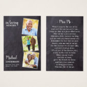 Rustikale Gedenkkarte 3 Foto Gedicht Beerdigung (Vorne & Hinten)