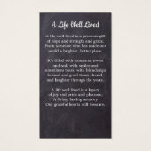 Rustikale Gedenkkarte Beileid Foto Beerdigungskart (Rückseite)