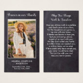 Rustikale Gedenkkarte Foto Beileid Beerdigungskart (Vorne & Hinten)