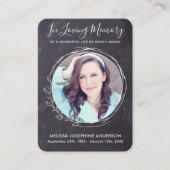 Rustikale Gedenkkarte Foto Beileid Beerdigungskart Telefonnummerkarte (Vorderseite)