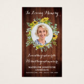 Rustikale Gedenkkarte für Sonnenblumen Beerenkkart (Vorderseite)