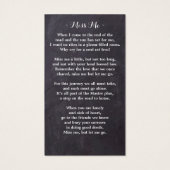 Rustikale Gedenkkarte für Sonnenblumen Beerenkkart (Rückseite)